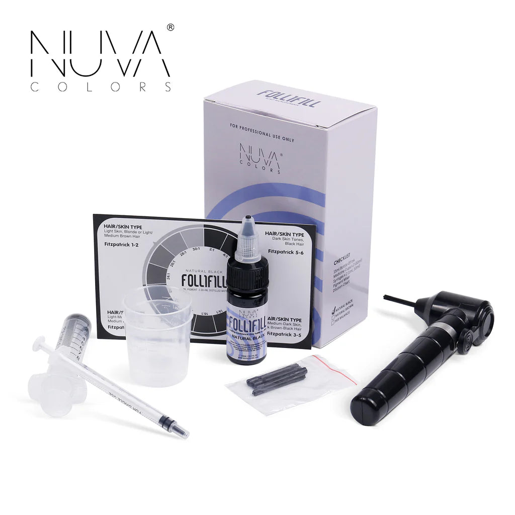 Nuva Colors Follifill Natural Black SMP pigment set