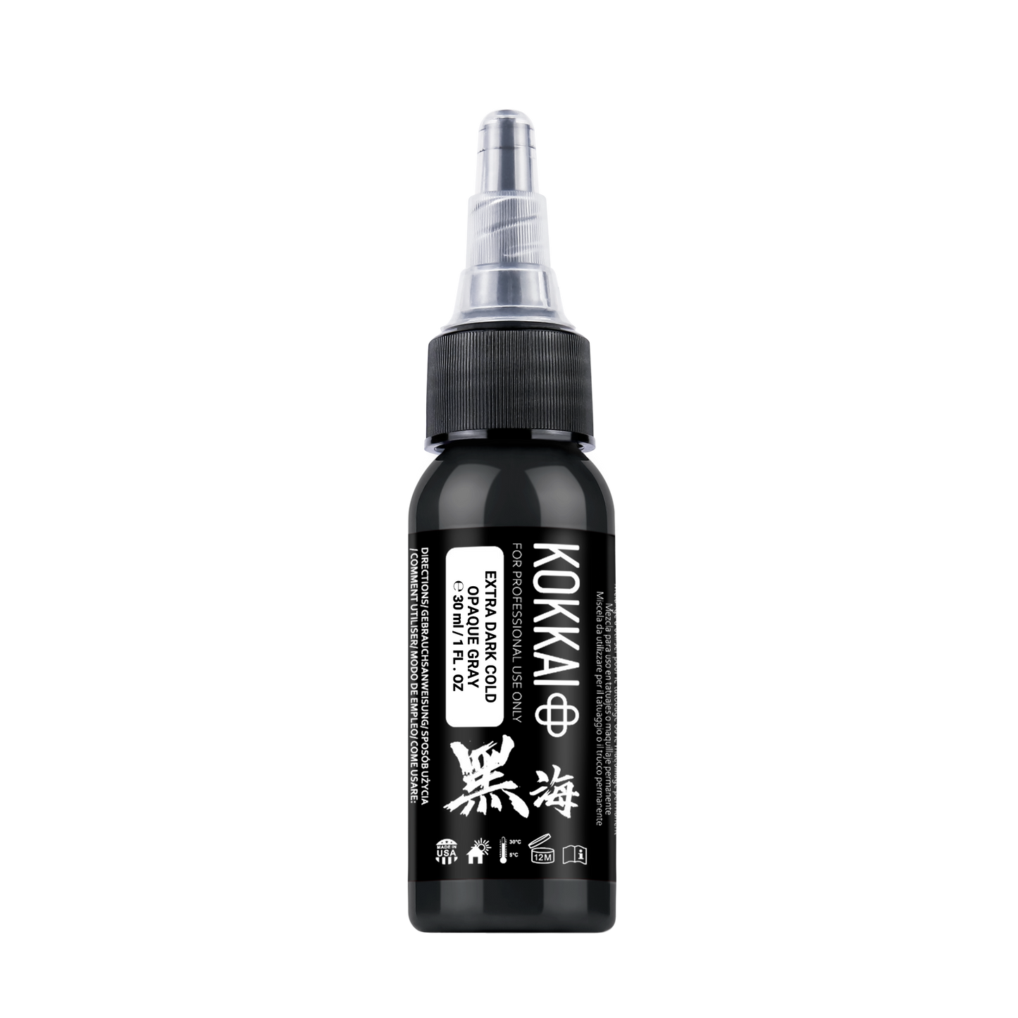 01 EXTRA DARK COLD OPAQUE GRAY Kokkai sumi ink tattoo ink product image