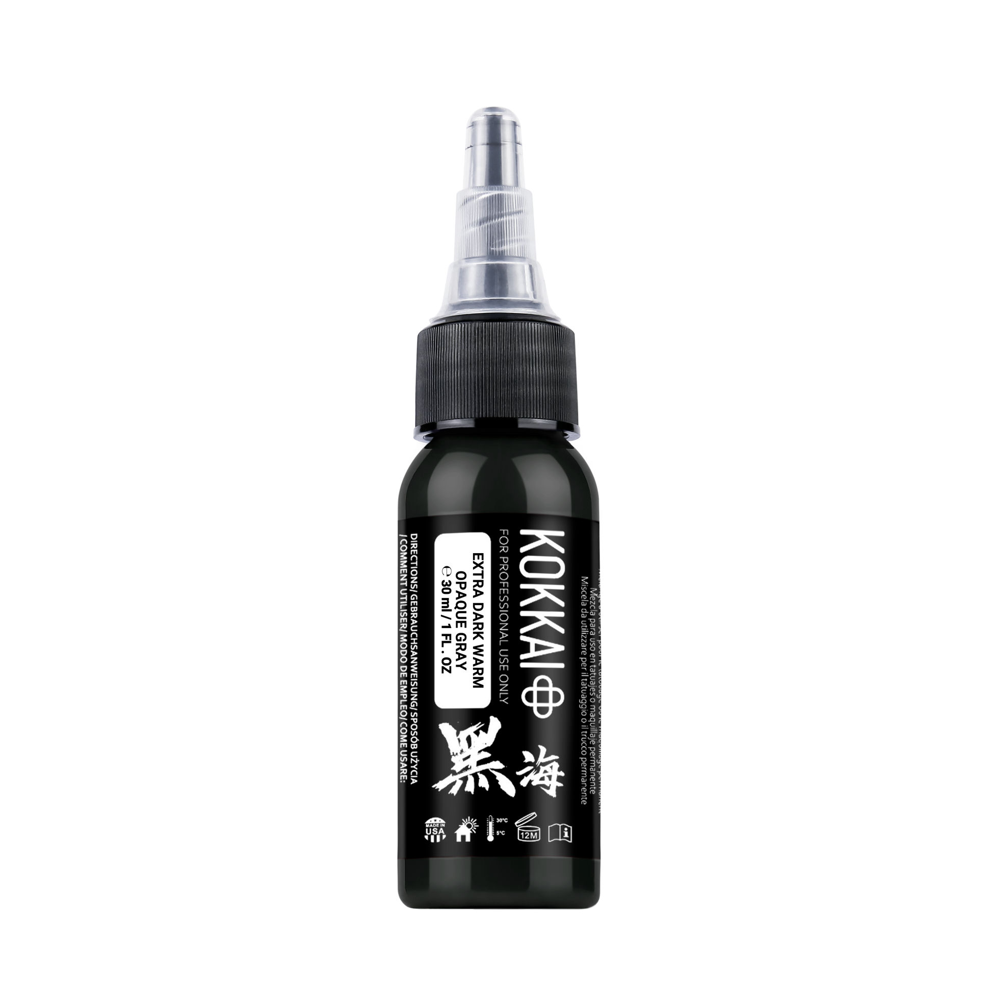 11 EXTRA DARK WARM OPAQUE GRAY Kokkai sumi ink tattoo ink product image