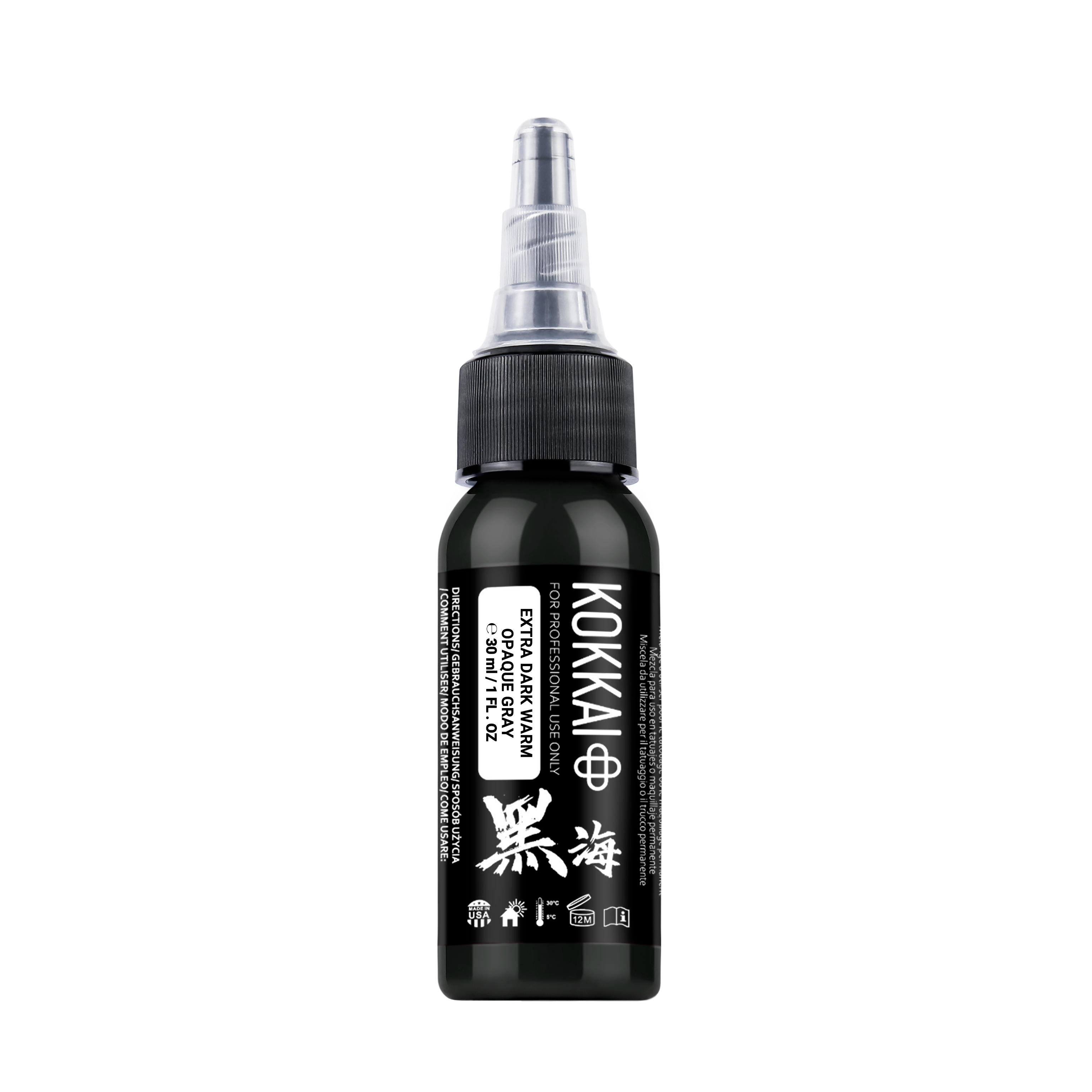 11 EXTRA DARK WARM OPAQUE GRAY Kokkai sumi ink tattoo ink product image