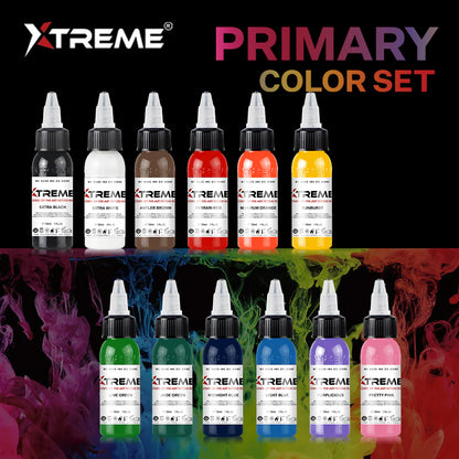 Xtreme 12 Colour Primary tattoo ink set
