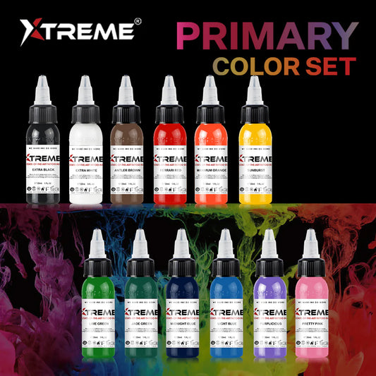 Xtreme 12 Colour Primary tattoo ink set