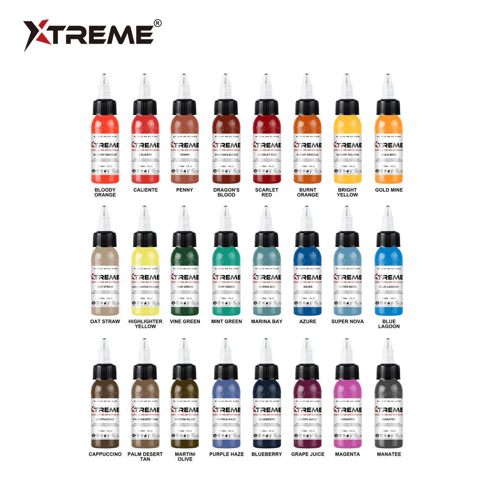 Xtreme 24 Colour Complimentary tattoo ink set