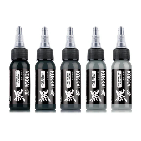Kokkai Sumi Cool Opaque Gray tattoo ink set