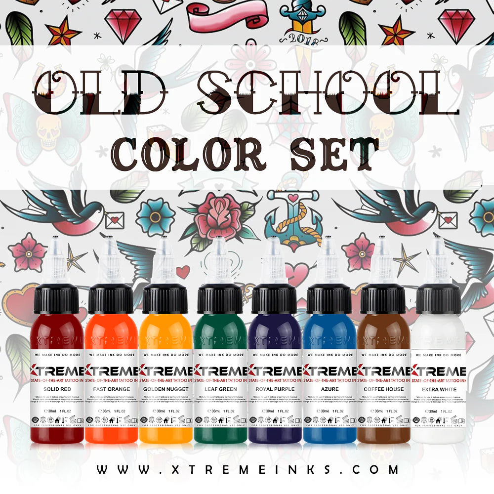 Xtreme Old School Colour tattoo ink set